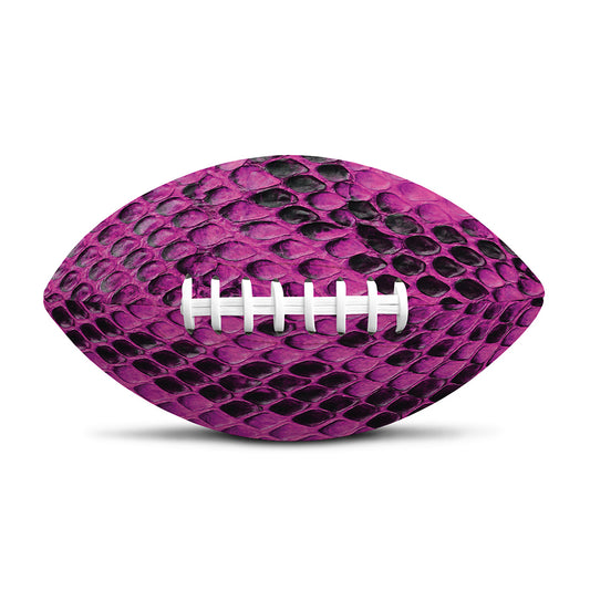 Magenta Pink And Black Snakeskin Print Rugby Ball