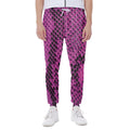 Magenta Pink And Black Snakeskin Print Joggers
