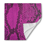 Magenta Pink And Black Snakeskin Print Silk Bandana