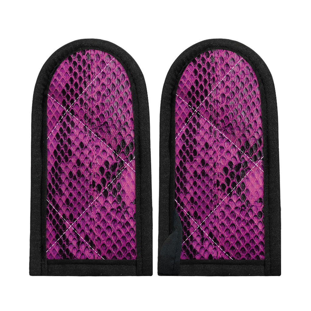 Magenta Pink And Black Snakeskin Print Skillet Handle Cover