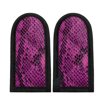 Magenta Pink And Black Snakeskin Print Skillet Handle Cover