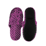 Magenta Pink And Black Snakeskin Print Slippers