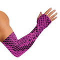 Magenta Pink And Black Snakeskin Print Sun Protection Arm Sleeves