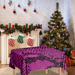 Magenta Pink And Black Snakeskin Print Tablecloth