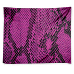 Magenta Pink And Black Snakeskin Print Tapestry