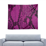 Magenta Pink And Black Snakeskin Print Tapestry