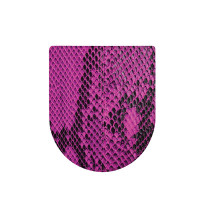 Magenta Pink And Black Snakeskin Print Toilet Lid Cover