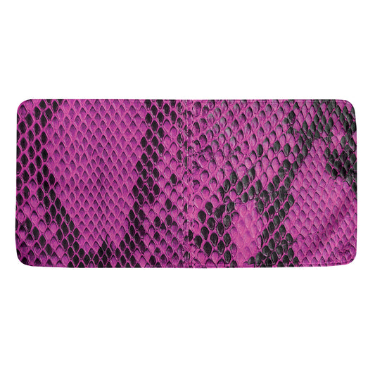 Magenta Pink And Black Snakeskin Print Towel
