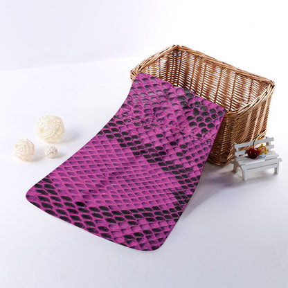 Magenta Pink And Black Snakeskin Print Towel