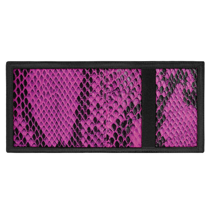 Magenta Pink And Black Snakeskin Print Trifold Wallet