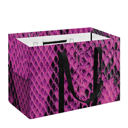 Magenta Pink And Black Snakeskin Print Utility Tote Bag