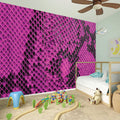 Magenta Pink And Black Snakeskin Print Wall Sticker