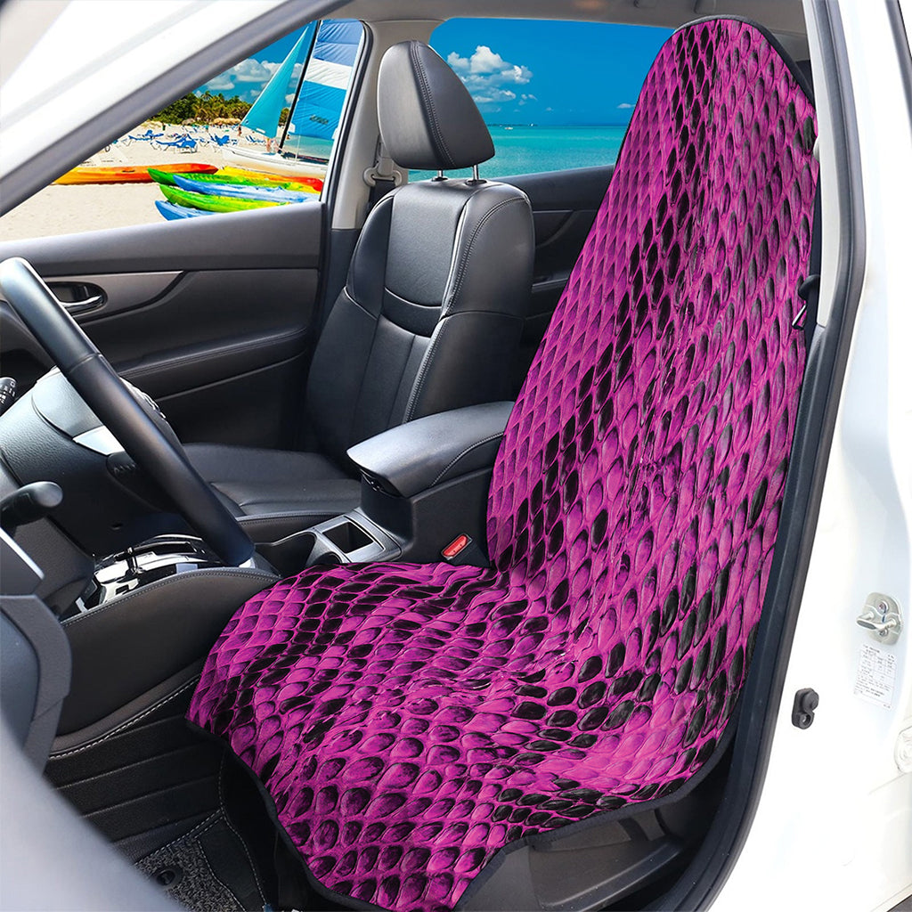 Magenta Pink And Black Snakeskin Print Waterproof Car Seat Cover