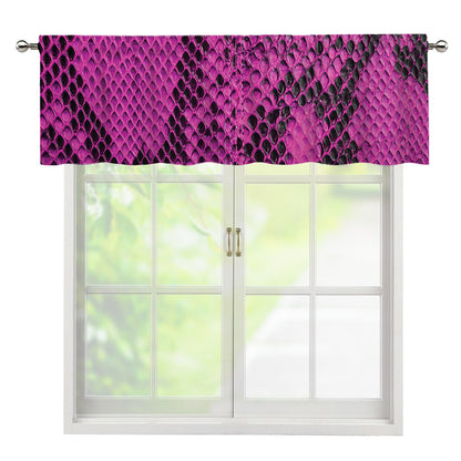 Magenta Pink And Black Snakeskin Print Window Valance