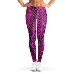 Magenta Pink And Black Snakeskin Print Women's Leggings