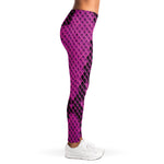 Magenta Pink And Black Snakeskin Print Women's Leggings