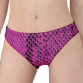 Magenta Pink And Black Snakeskin Print Women's Panties