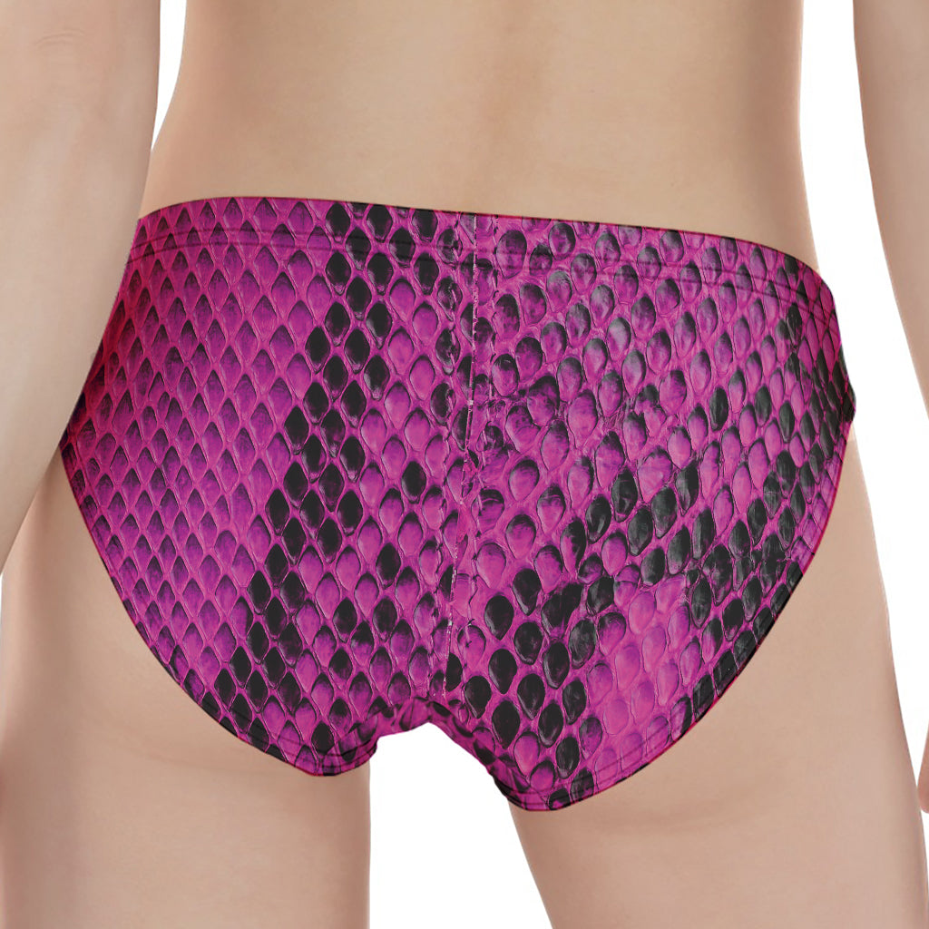 Magenta Pink And Black Snakeskin Print Women's Panties