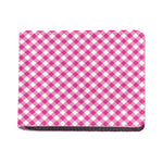 Magenta Pink And White Gingham Print Bifold Wallet