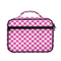Magenta Pink And White Gingham Print Briefcase Bible Bag