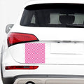 Magenta Pink And White Gingham Print Car Sticker