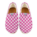 Magenta Pink And White Gingham Print Casual Shoes