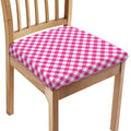 Magenta Pink And White Gingham Print Chair Cushion Cover