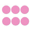 Magenta Pink And White Gingham Print Coaster Set