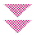 Magenta Pink And White Gingham Print Dog Bandana