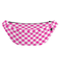 Magenta Pink And White Gingham Print Fanny Pack
