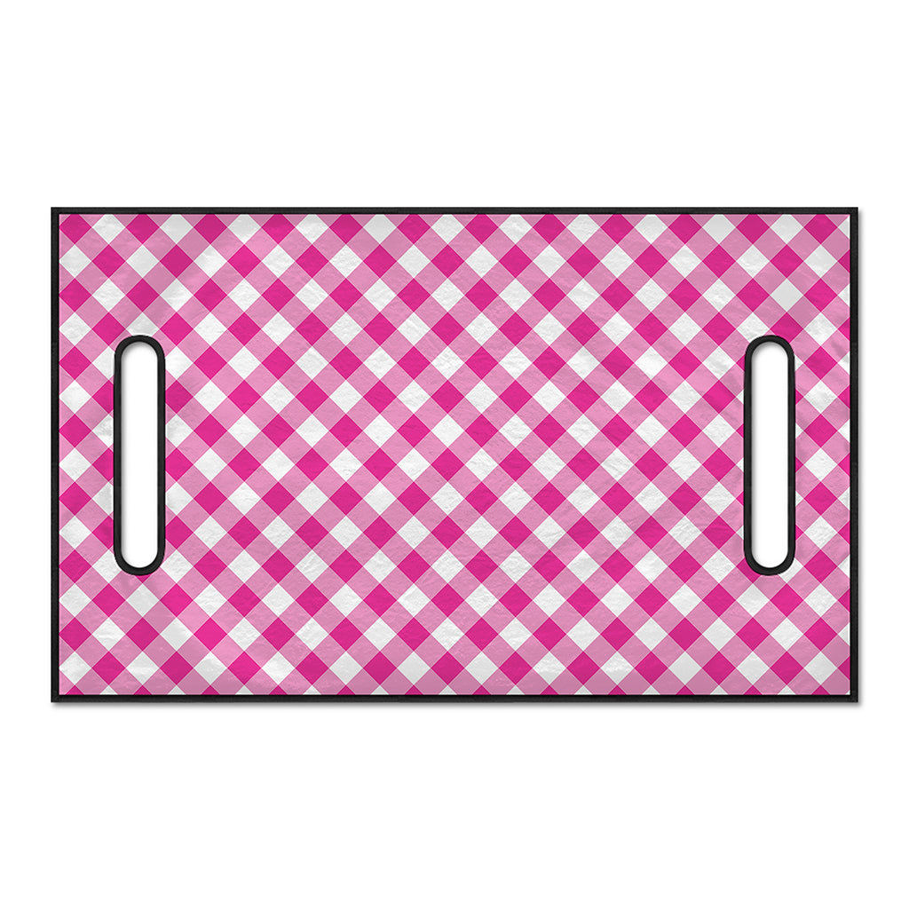 Magenta Pink And White Gingham Print Golf Cart Seat Cover