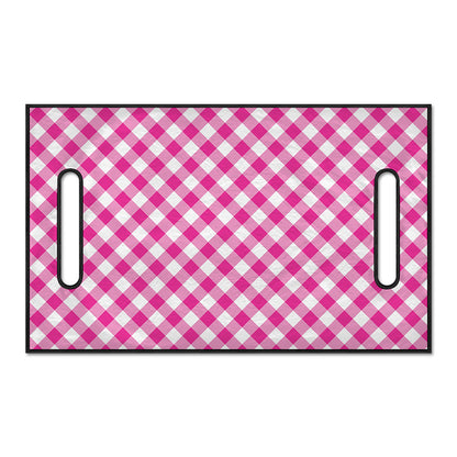 Magenta Pink And White Gingham Print Golf Cart Seat Cover
