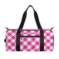 Magenta Pink And White Gingham Print Gym Bag
