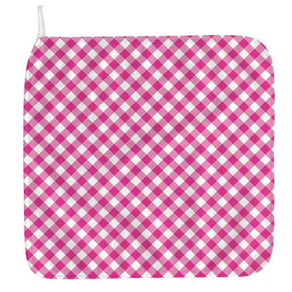 Magenta Pink And White Gingham Print Hand Towel