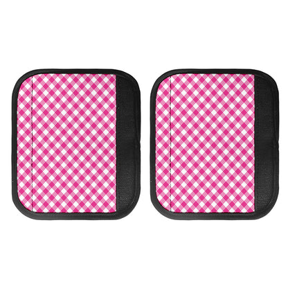 Magenta Pink And White Gingham Print Handle Covers
