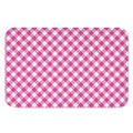 Magenta Pink And White Gingham Print Indoor Door Mat