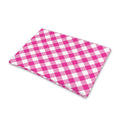 Magenta Pink And White Gingham Print Pet Cooling Mat Cover