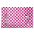 Magenta Pink And White Gingham Print Placemat