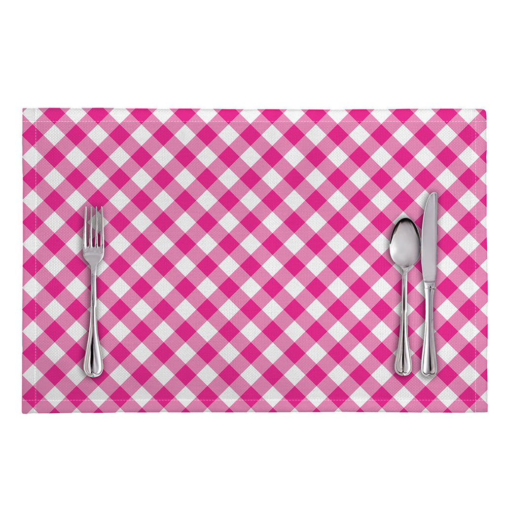 Magenta Pink And White Gingham Print Placemat