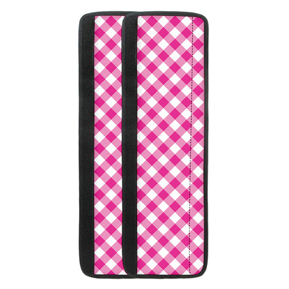 Magenta Pink And White Gingham Print Refrigerator Handle Covers