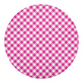 Magenta Pink And White Gingham Print Round Blanket