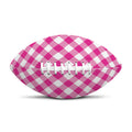 Magenta Pink And White Gingham Print Rugby Ball