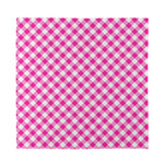 Magenta Pink And White Gingham Print Silk Bandana