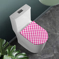 Magenta Pink And White Gingham Print Toilet Lid Cover
