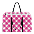 Magenta Pink And White Gingham Print Utility Tote Bag