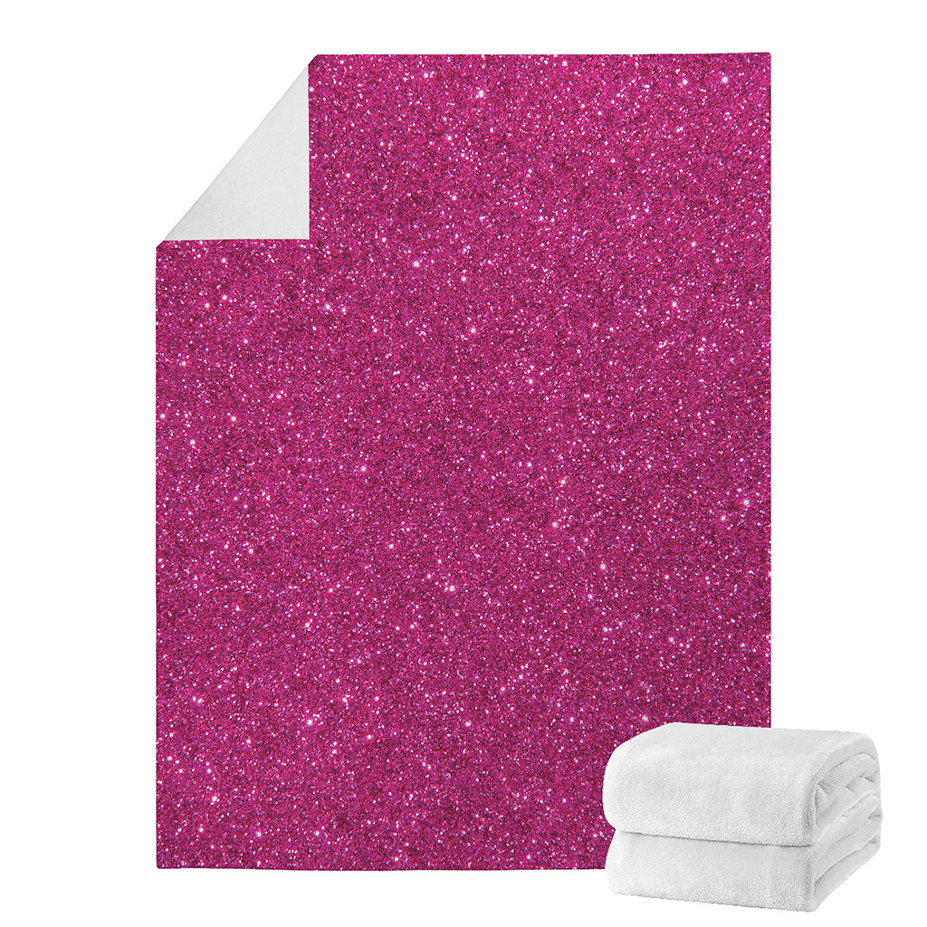 Magenta Pink (NOT Real) Glitter Print Blanket