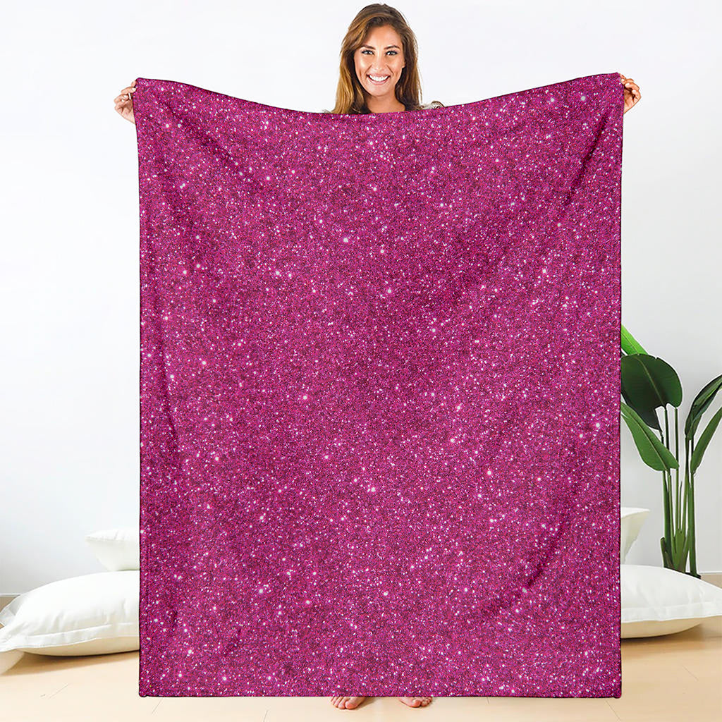 Magenta Pink (NOT Real) Glitter Print Blanket