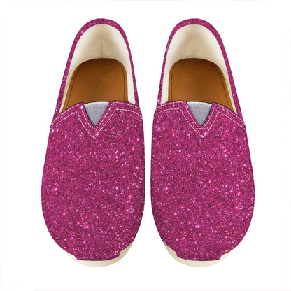 Magenta Pink Glitter Artwork Print (NOT Real Glitter) Casual Shoes