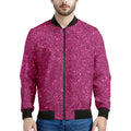 Magenta Pink (NOT Real) Glitter Print Men's Bomber Jacket