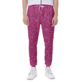 Magenta Pink (NOT Real) Glitter Print Joggers